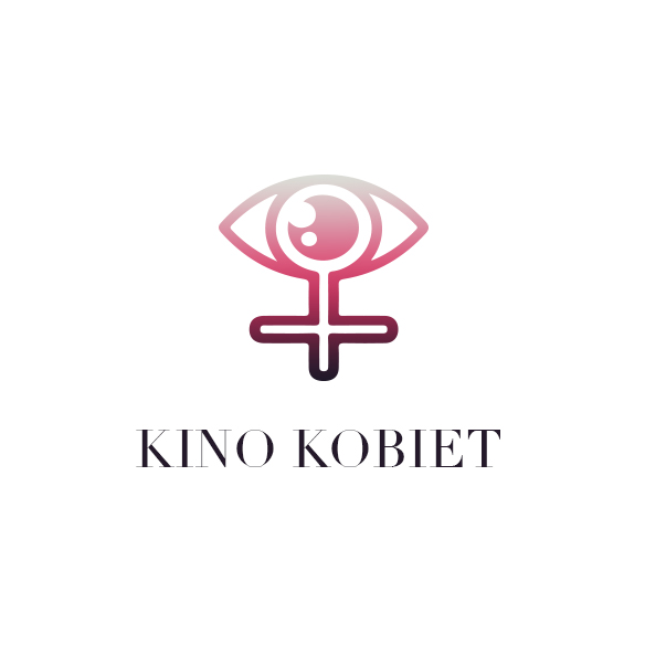 Logo Kino Kobiet, grafika przedstawia połączone oko z symbolem Wenus oraz napis Kino Kobiet.