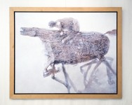 Zdjęcie ukazujące obraz Artysty - wizja jeźdzca na koniu (dżokej?).