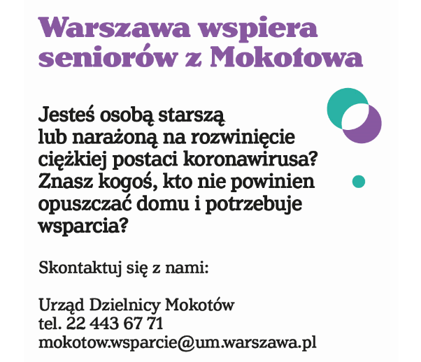 Warszawa wspiera seniorów z Mokotowa