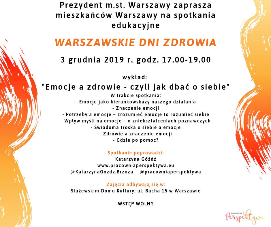 Emocje, a zdrowie, czyli jak dbać o siebie - wykład w ramach „Tygodnia Zdrowia”